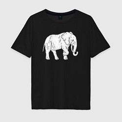 Футболка оверсайз мужская Elephant, цвет: черный