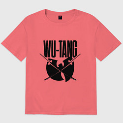 Футболка оверсайз мужская Wu tang catana, цвет: коралловый