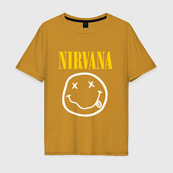Футболка оверсайз мужская Nirvana original, цвет: горчичный