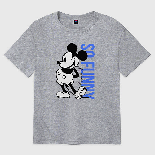 Мужская футболка оверсайз So funny Mickey / Меланж – фото 1