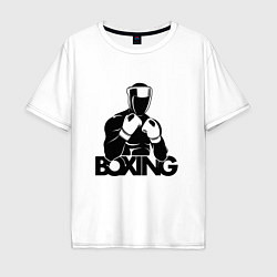 Футболка оверсайз мужская Boxing art, цвет: белый