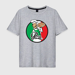 Футболка оверсайз мужская Итальянская пицца, цвет: меланж