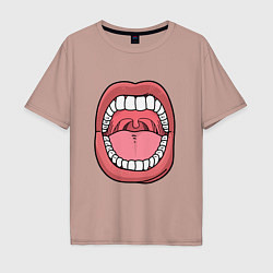 Мужская футболка оверсайз Открытый рот