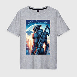 Мужская футболка оверсайз Mass Effect - alien andromeda ai art