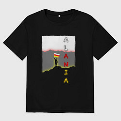 Мужская футболка оверсайз Алания человек с флагом