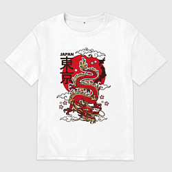 Мужская футболка оверсайз Япония - дракон