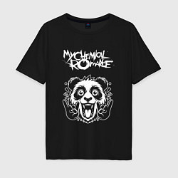 Футболка оверсайз мужская My Chemical Romance rock panda, цвет: черный