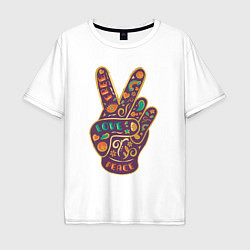 Мужская футболка оверсайз Free love peace
