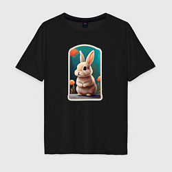 Мужская футболка оверсайз Пушистый маленький кролик