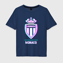 Мужская футболка оверсайз Monaco FC в стиле glitch