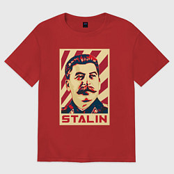 Футболка оверсайз мужская Stalin face, цвет: красный