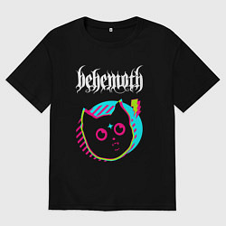 Футболка оверсайз мужская Behemoth rock star cat, цвет: черный