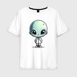 Мужская футболка оверсайз Милый инопланетянин с большими глазами
