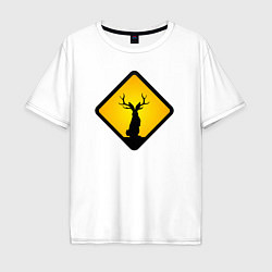 Мужская футболка оверсайз Знаки опасности - зайцелоп