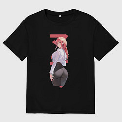 Мужская футболка оверсайз Человек-бензопила: Макима