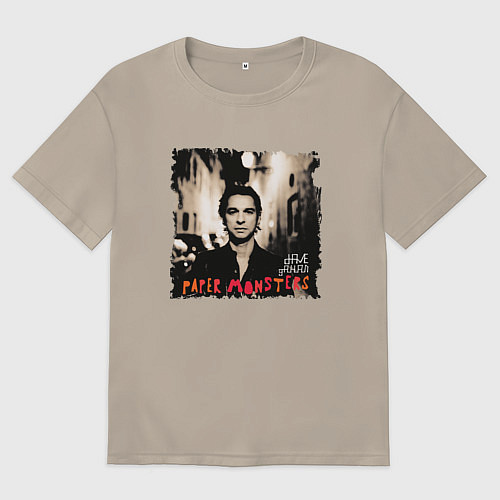 Мужская футболка оверсайз Depeche Mode - Dave Gahan paper mosters / Миндальный – фото 1