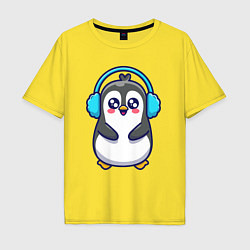 Мужская футболка оверсайз Милый пингвинчик