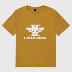 Футболка оверсайз мужская Helldivers 2: Logo, цвет: горчичный