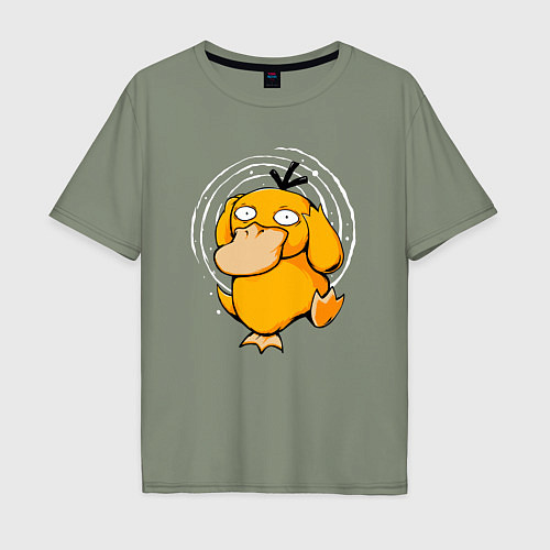 Мужская футболка оверсайз Желтая утка псидак / Авокадо – фото 1