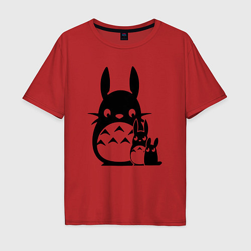 Мужская футболка оверсайз Totoros / Красный – фото 1