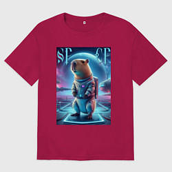 Мужская футболка оверсайз Космонавт Каппи в скафандре - нейросеть