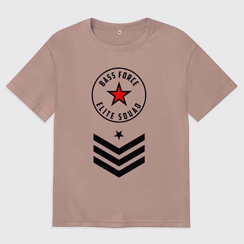 Мужская футболка оверсайз Сила басов - элитный отряд / Пыльно-розовый – фото 1