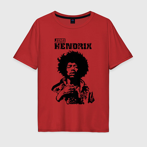 Мужская футболка оверсайз Johnny Allen Hendrix / Красный – фото 1
