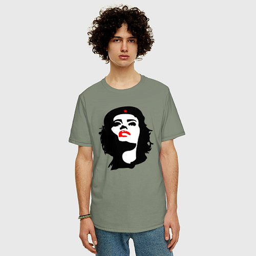 Мужская футболка оверсайз Revolution girl / Авокадо – фото 3