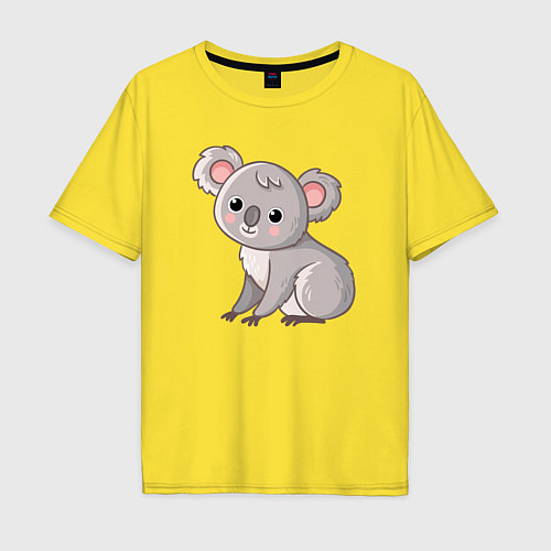 Мужская футболка оверсайз Cute koala / Желтый – фото 1