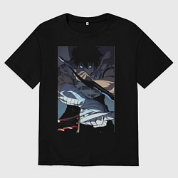 Мужская футболка оверсайз Поднятие уровня в одиночку Джину Сон