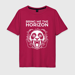 Футболка оверсайз мужская Bring Me the Horizon rock panda, цвет: маджента