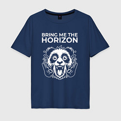 Футболка оверсайз мужская Bring Me the Horizon rock panda, цвет: тёмно-синий