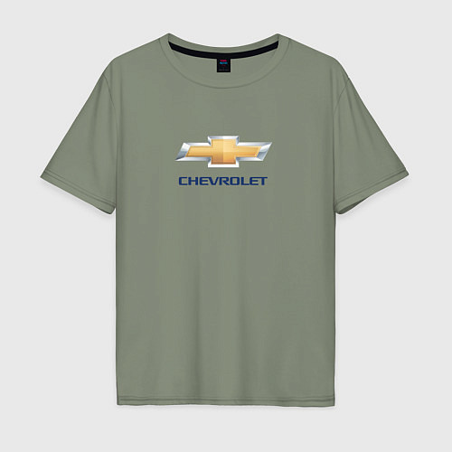 Мужская футболка оверсайз Chevrolet авто бренд / Авокадо – фото 1
