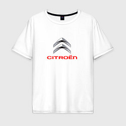 Футболка оверсайз мужская Citroen авто спорт, цвет: белый