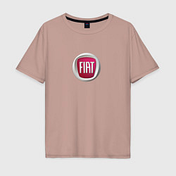 Футболка оверсайз мужская FIAT sport auto logo, цвет: пыльно-розовый