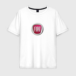 Футболка оверсайз мужская FIAT sport auto logo, цвет: белый