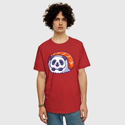 Футболка оверсайз мужская Roll panda, цвет: красный — фото 2
