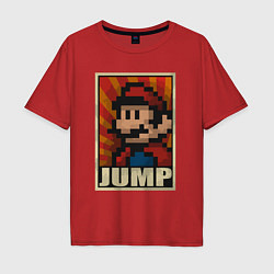 Футболка оверсайз мужская Jump Mario, цвет: красный