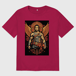 Мужская футболка оверсайз Боец и крылья