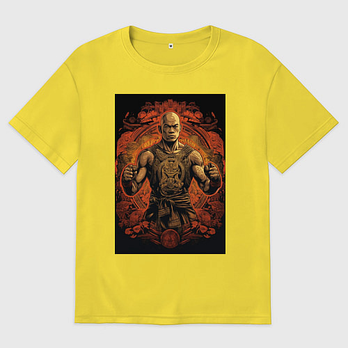 Мужская футболка оверсайз Тайский боец Муай Тай / Желтый – фото 1