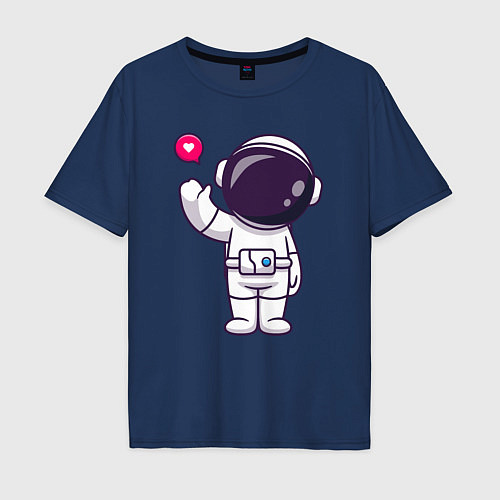 Мужская футболка оверсайз Hello spaceman / Тёмно-синий – фото 1