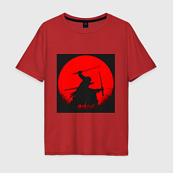 Футболка оверсайз мужская Охотник на пиратов Зоро Ророноа, цвет: красный