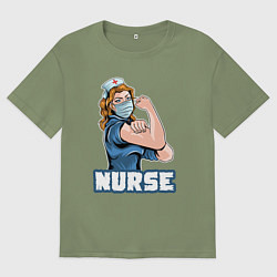 Футболка оверсайз мужская Good nurse, цвет: авокадо