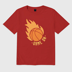 Футболка оверсайз мужская Game on basketball, цвет: красный