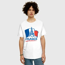 Футболка оверсайз мужская France, цвет: белый — фото 2