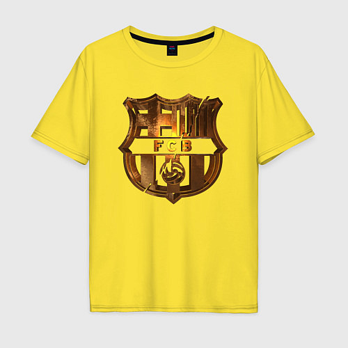 Мужская футболка оверсайз Фк Барселона 3D gold / Желтый – фото 1