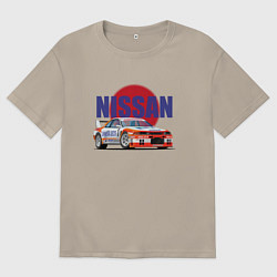 Футболка оверсайз мужская Nissan Skyline GTR 32, цвет: миндальный
