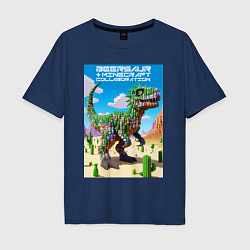 Мужская футболка оверсайз Minecraft and beersaur - ai art collaboration
