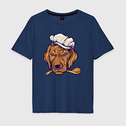 Футболка оверсайз мужская Chef dog, цвет: тёмно-синий
