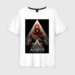 Мужская футболка оверсайз Assassins creed красный костюм